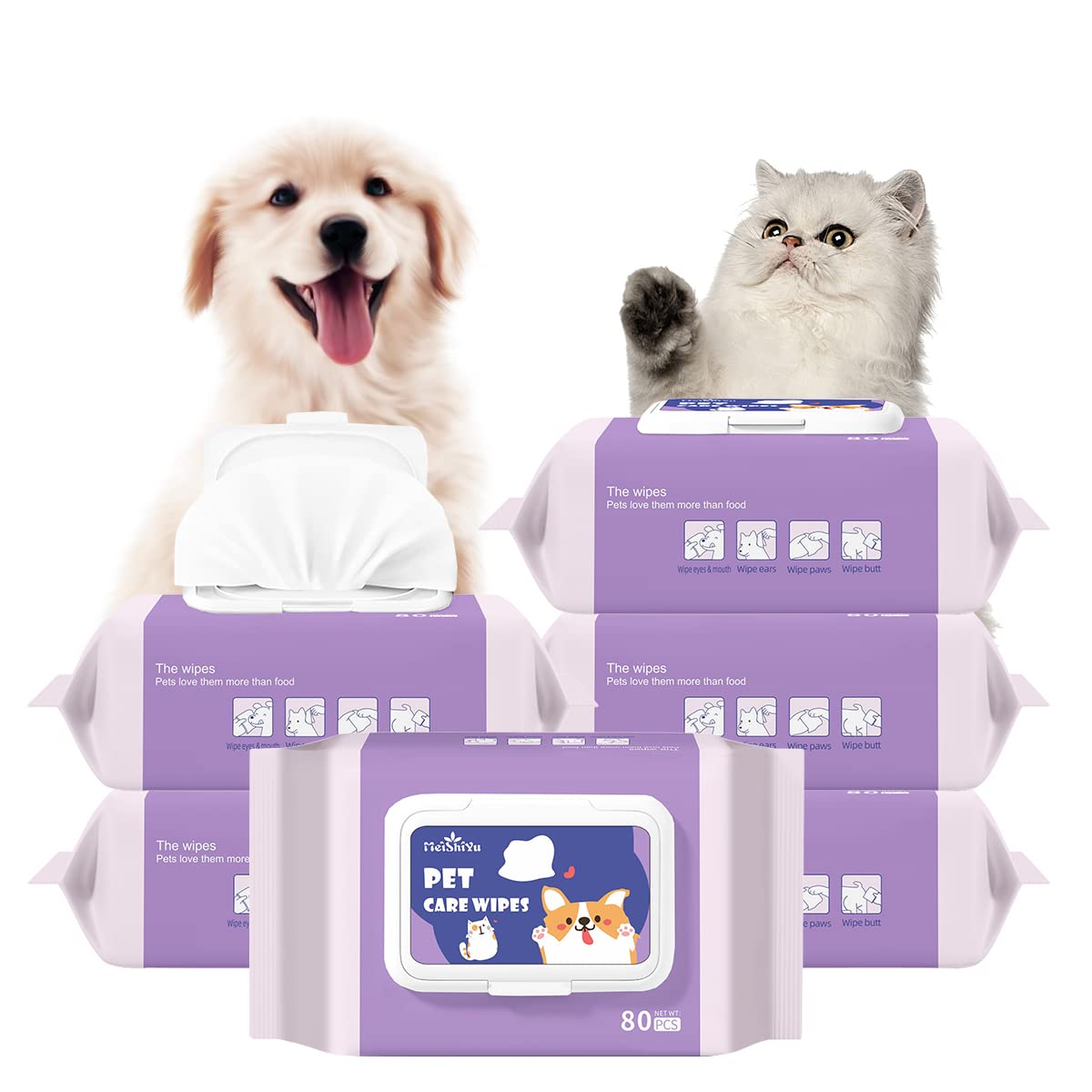 Qpets 6 Pack AlcoholFree Pet Wipes Dogs AlcoholFree, Cat Dog Wipes, Wipes Pet Use Tear Stain Remover Wipes, Dog Wipes for Eye Ear Butt, Ear Cleaner Pads, Wet Wipes for Dog(80 Sheet/Pack) Qpets 6 Pack AlcoholFree Pet Wipes Dogs AlcoholFree, Cat Dog Wipes, Wipes Pet Use Tear Stain Remover Wipes, Dog Wipes for Eye Ear Butt, Ear Cleaner Pads, Wet Wipes for Dog(80 Sheet/Pack)